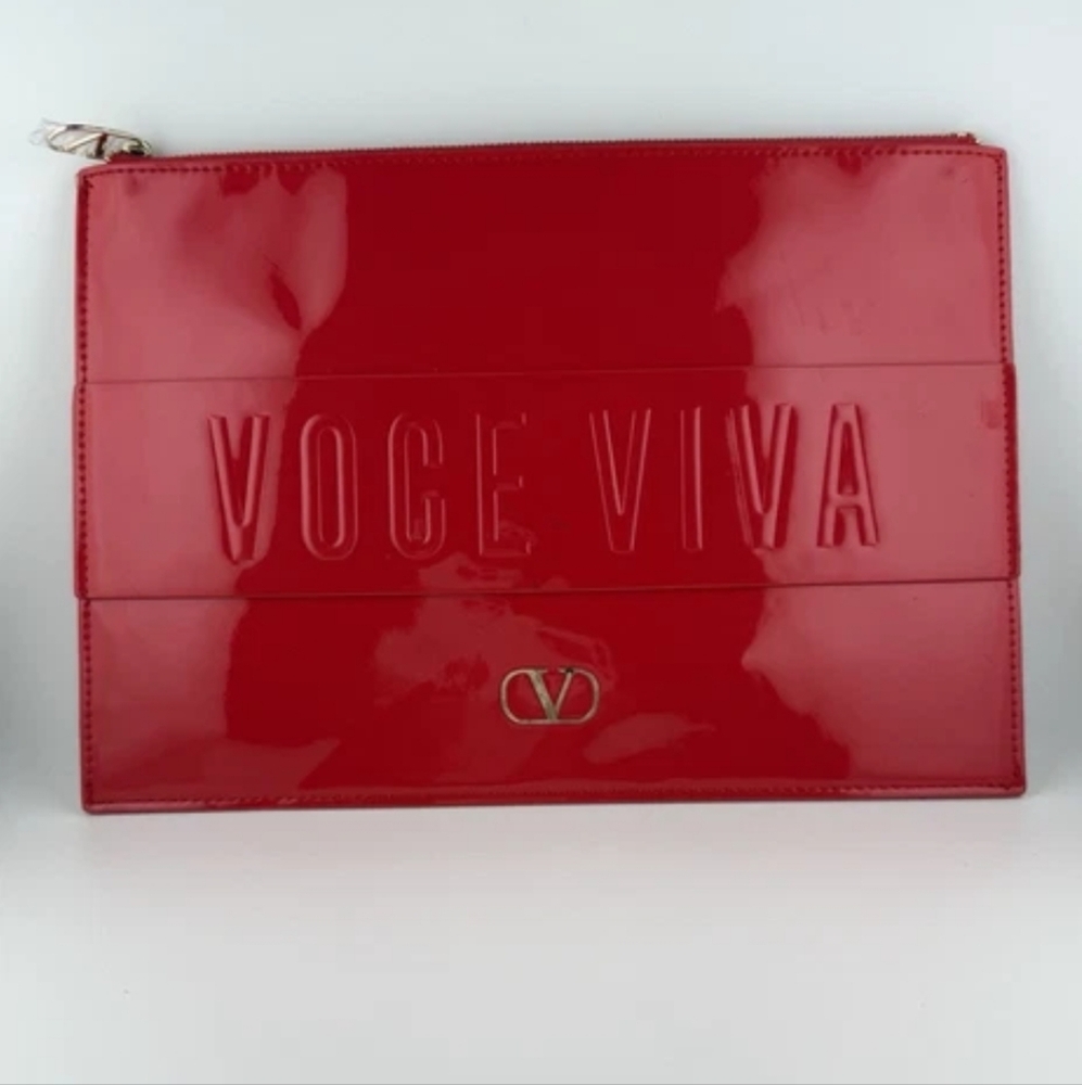 Valentino Voce Viva Red Make Up Bag/ Clutch Style - Picture 3 of 5